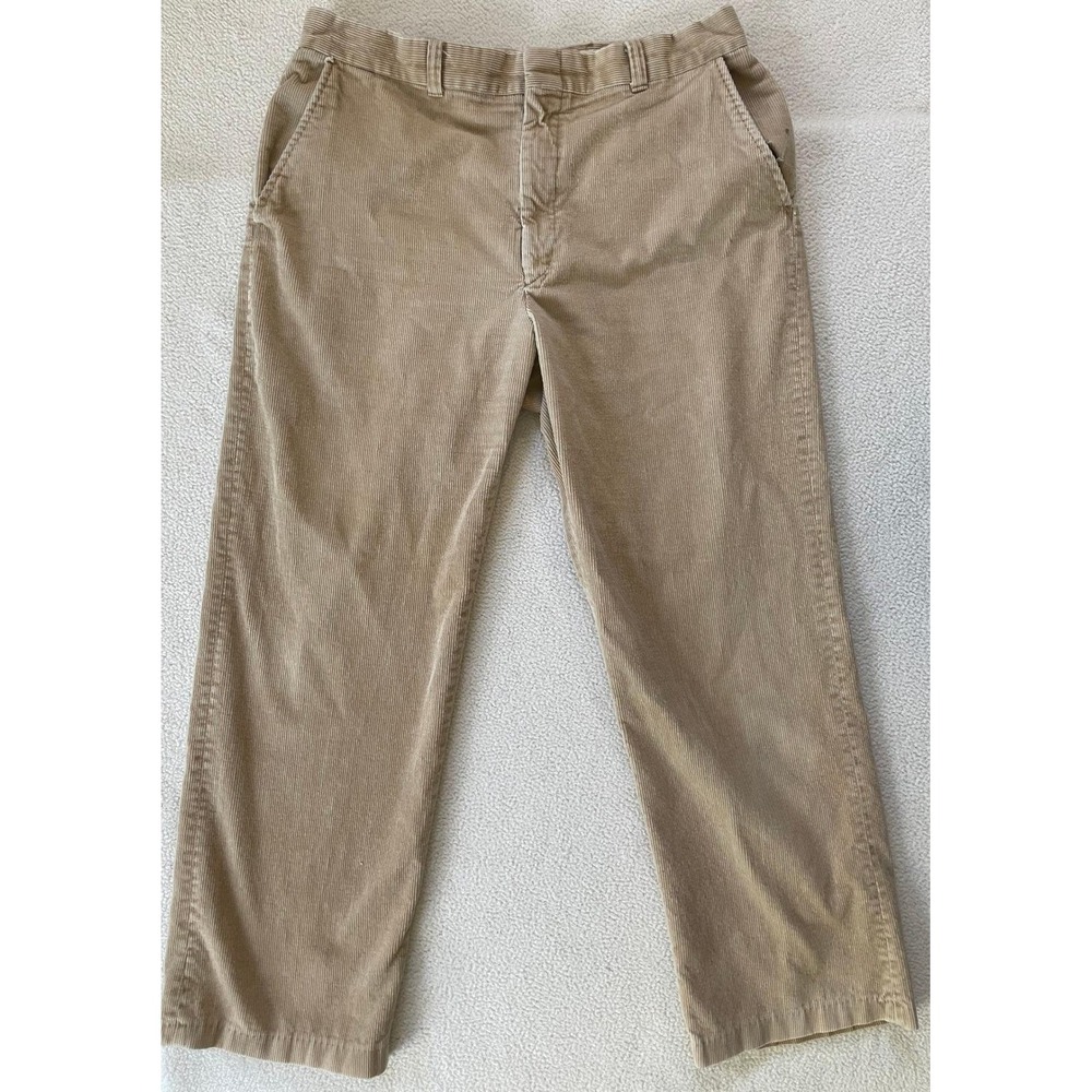 Made in USA Vintage Wrangler 36 Medium Corduroy‎ Pants Tan Straight Leg Beige